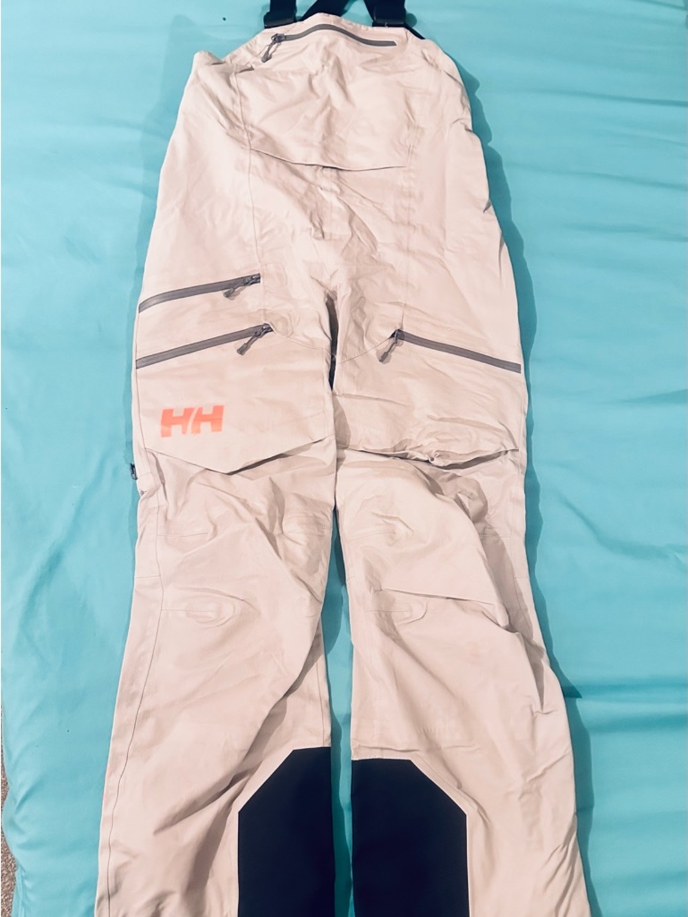 Helly Hansen Light Grey Ski Bib Pants Size Medium